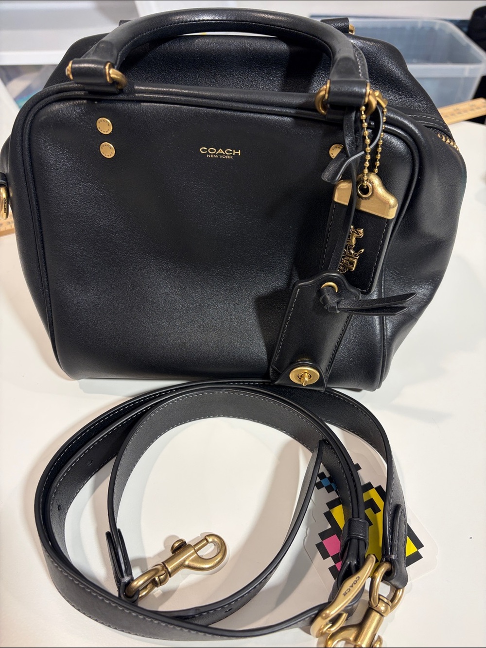 Coach Rogue Cube 20 Black Gold Hardware - Picture 8 of 9